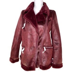 Merlot Aviator Moto Jacket Liola Italian Fashion